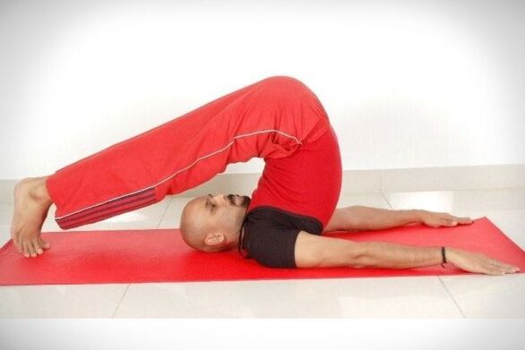 plow pose to increase potency